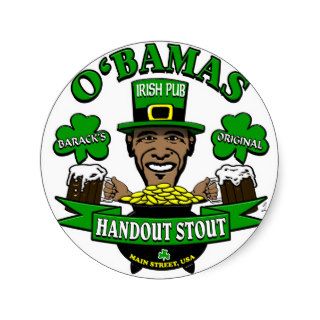 Obama's Irish Pub 4 Your Next Social Party Stickers