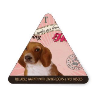 A Basset Hound Makes Our House Home Triangle Stickers
