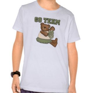 Teddy Bear Cheerleader Green T shirts and Gifts
