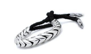 Rope and Sterling Silver Men's Snake Bracelet, RP002 Jewelry