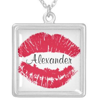 Kiss Lipstick Kiss Mark Personalized Necklace
