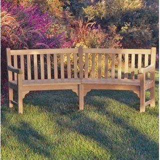 Capitol Curved Wooden Bench  Outdoor Benches  Patio, Lawn & Garden