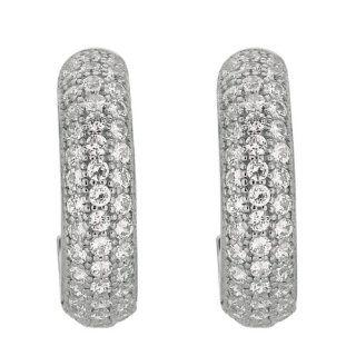 Silver CZ Hoop Earrings Jewelry