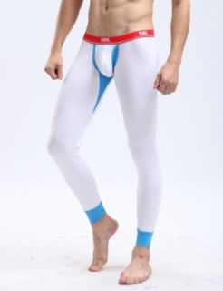 Mens Long John Thermal Underwear Pants Modal White 6016 (S) at  Mens Clothing store