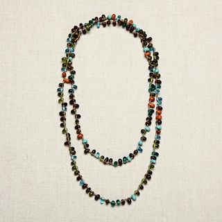Glass Multicolored Tear Drops Necklace (India) Necklaces