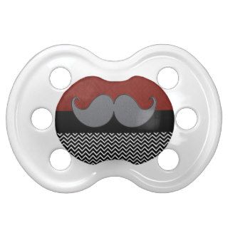 Retro Mustache Moustache Stache Baby Pacifier