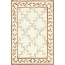 Simply Clean Trellis Hand hooked Ivory Rug (2' x 3') Safavieh Accent Rugs