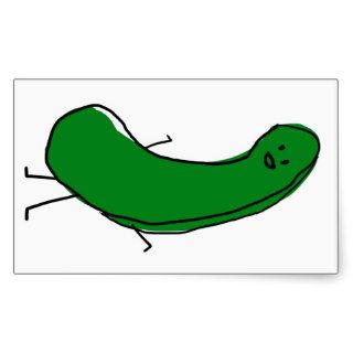 Happy Pickle Rectangle Stickers