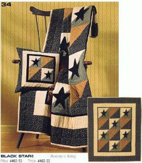 Black Star Quilted Throw   Window Treatment Curtains