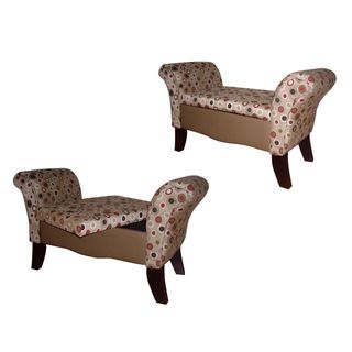 Circle Design Storage Settee Ottomans