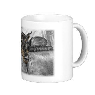 Doberman Pinscher Dog Riding in Car Coffee Mug