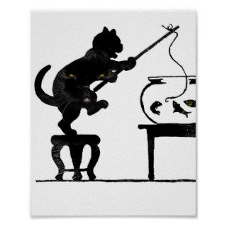 Cat Gone Fishing Posters