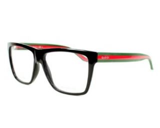 Gucci GG1008 Eyeglasses 051N Shiny Black/Red Green 55mm Gucci Clothing
