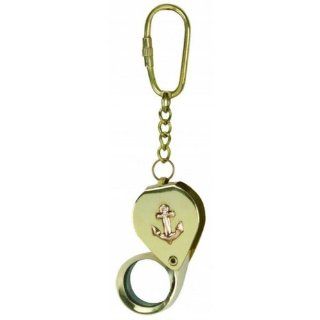 Solid Brass Anchor Magnifier Key Chain 4"   Nautical Decor   Nautical Home Decoration Toys & Games