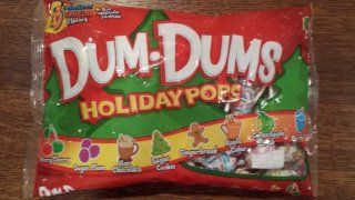 Dum Dums Holiday Pops, 44 Pops; 8 Flavors Sugar Cookie, Gingerbread, Apple Cider, etc.  Suckers And Lollipops  Grocery & Gourmet Food