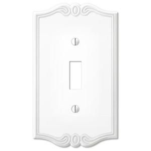 Creative Accents Charelston 1 Toggle Wall Plate   White 6PCW101
