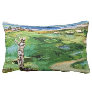 Golf Pillow Sports Art Golfer Painting