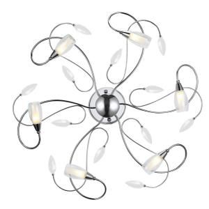 Eglo Gerbera 6 Light Flush Mount Ceiling Chrome Light with Crystal Accent 90601A
