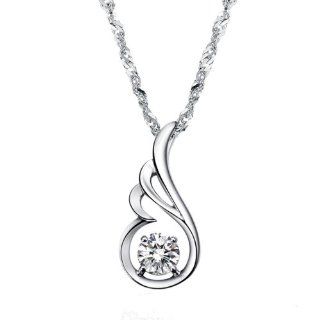 Handmade Jewelry Crystal Pendant White Gold Plated Necklace Jewelry