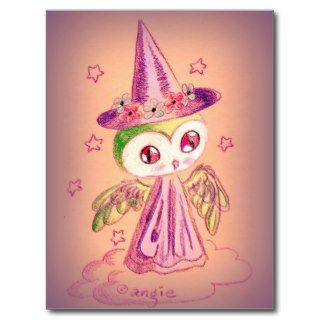 Halloween Witch Owl Post Cards