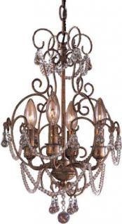 Minka Lavery 3129 479 4 Light 1 Tier Candle Style Crystal Chandelier from the Mini Chandeliers Collect, Regency Gilded Gold   Mini Crystal Chandelier  
