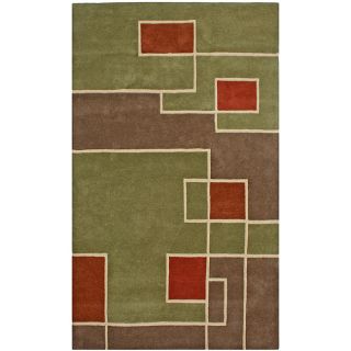 Hand tufted Green Labyrinth Wool Rug (5' x 8') 5x8   6x9 Rugs