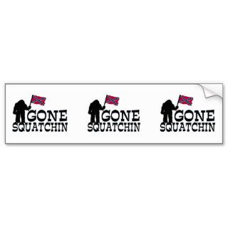 Gone Squatchin Sasquatch & Redneck Rebel Flag Bumper Sticker