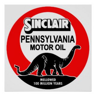 Sinclair Motor Oil vintage sign. Clean version Poster