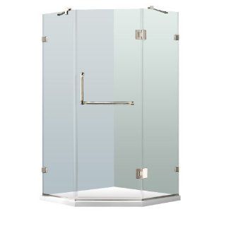 VIGO VG6062CHCL36WS 36 x 36 Frameless Neo Angle 3/8" Clear/Chrome Shower Enclosure with Low Profile Base   Shower Doors  