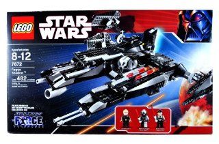 Lego Year 2008 Star Wars The Force Unleashed Series Vehicle Set #7672   ROGUE SHADOW with Rotating Wings, Folding Landing Gear, Blaster Cannons, Hidden Missiles and a Firing Rocket Plus Juno Eclipse, Battle Damaged Darth Vader and Darth Vader's Apprent