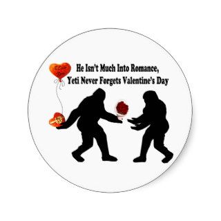 Yeti Remembers Valentine's Day Stickers