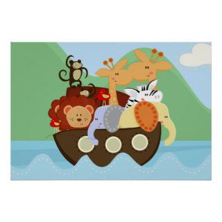 Noah's Ark Baby Nursery Poster