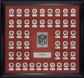 Super Bowl NFL Super Bowl Flip Coin Silver 46 Coin Set Framed  Sports Related Collectible Photomints  Sports & Outdoors