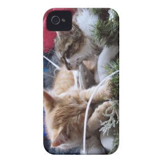 Cool Snow Cats, Two Kittens in Love, Winter Skates Case Mate iPhone 4 Case