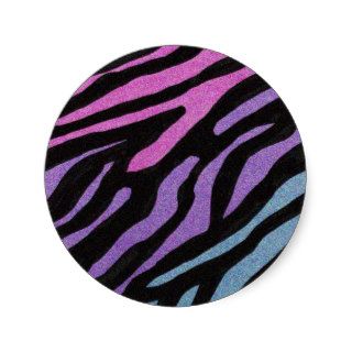 Neon Zebra Print Stickers