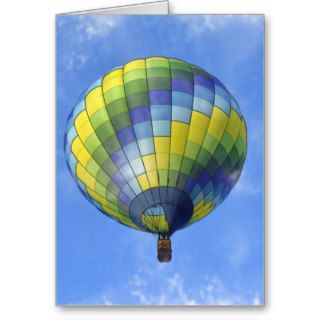 Hot Air Balloon Digital Art Watercolor Greeting Card