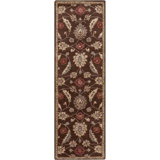 Hand tufted Calisto Traditional Floral Wool Chocolate Area Rug (2'6 x 8') Runner Rugs
