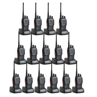 Baofeng BF 888S UHF 400 470MHz 16CH CTCSS/DCS With Headsets Handheld Amateur Radio Walkie Talkie 2 Way Radio Long Range Black 15 Pack  Frs Two Way Radios 