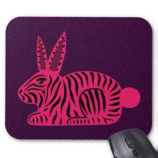 Pink Zebra Rabbit Mousepad