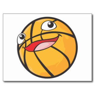 Happy Basketball Sports Ball Smiling Postcard