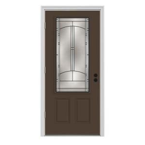 JELD WEN Idlewild 3/4 Lite Painted Steel Entry Door with Primed Brickmold THDJW166700501