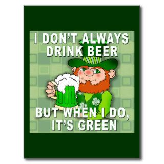Green Beer for St Patricks Day Meme Humor Postcards