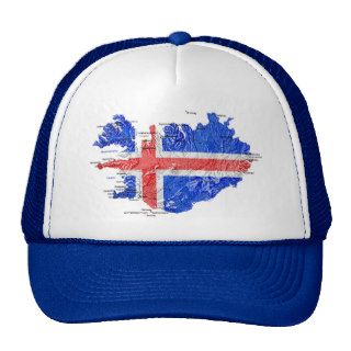 Iceland Flag color Map Hat