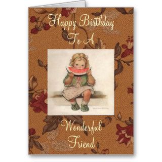Wonderful Friend Vintage Birthday Card
