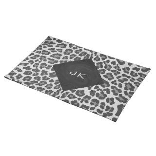 Leopard Gray and Light Gray Print Place Mats