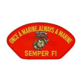 US Marines Iron On Patch   Semper Fidelis "Once a Marine, Always a Marine" Logo Clothing