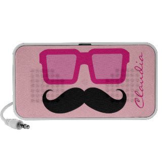 Funny Girly Pink Sunglasses Mustache Speakers