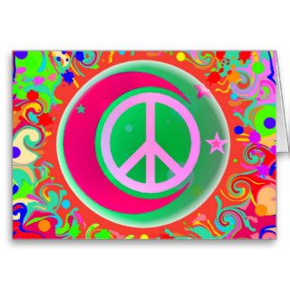 Peace Sign, Moon, Stars & Everything Greeting Card