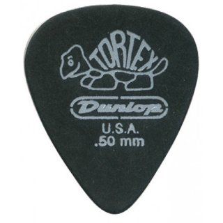 Dunlop 488P50 .50mm Tortex Pitch Black Guitar Picks, 12 Pack Musical Instruments