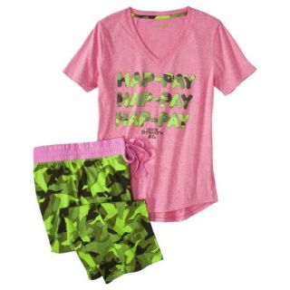 Duck Dynasty Juniors 2 Pc Pajama Set   Pink/Green XL